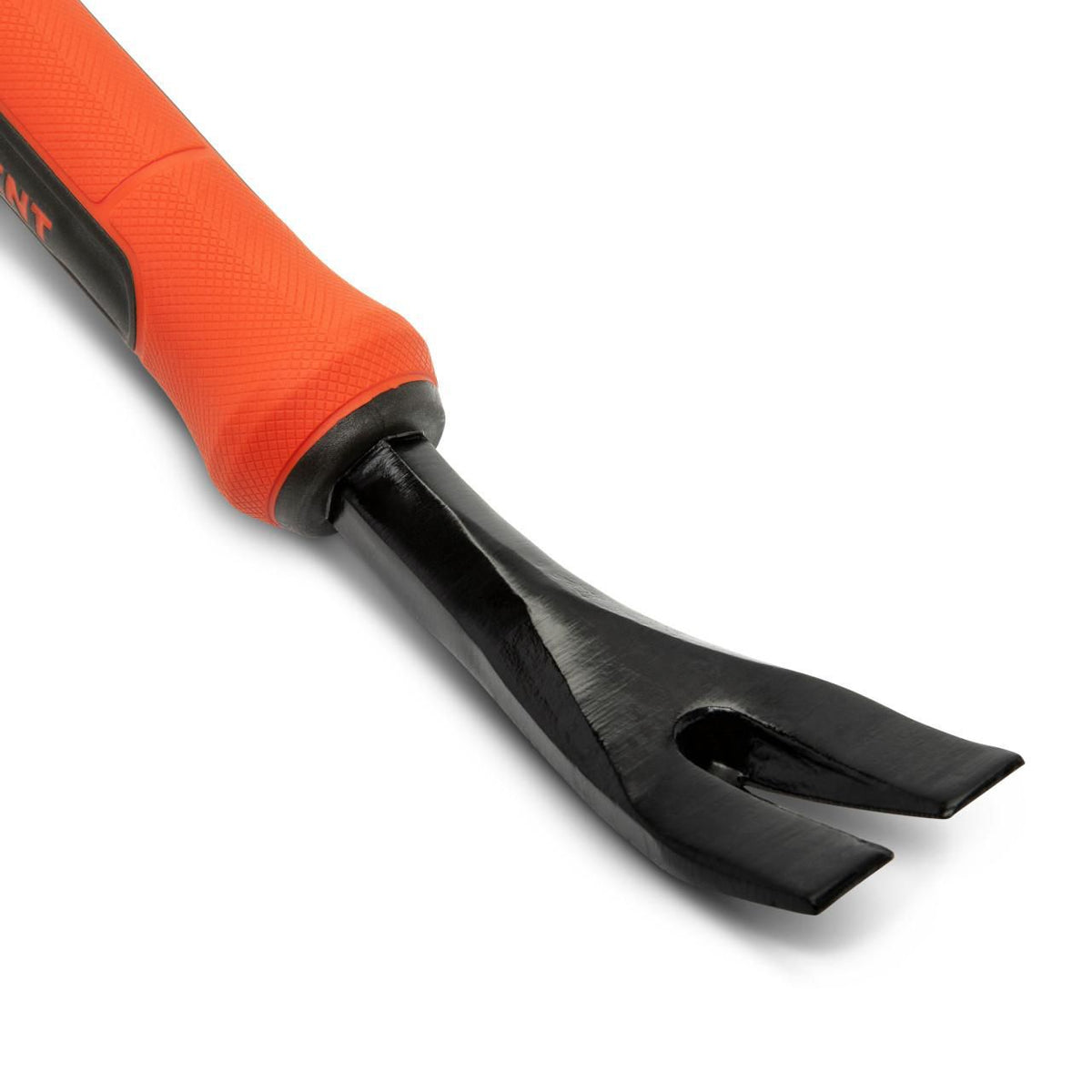 Close-up of the nail puller end on the Crescent 16-in. Adjustable Pry Bar
