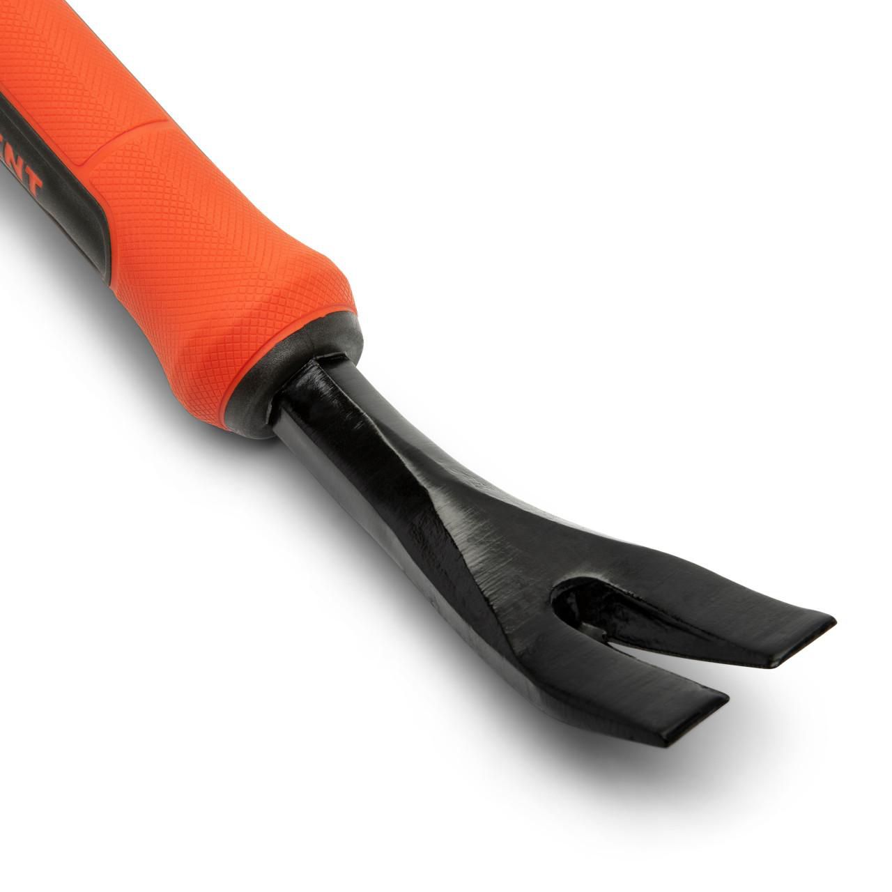Close-up of the nail puller end on the Crescent 24-in. Adjustable Pry Bar