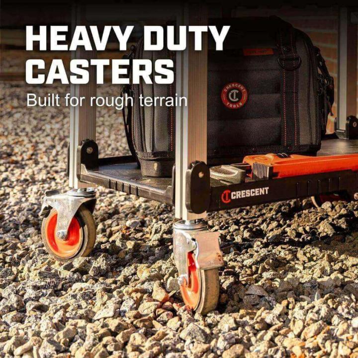 Crescent F3SCBL SITERUNNER 3 Shelf Folding Jobsite Cart – Tool Nut