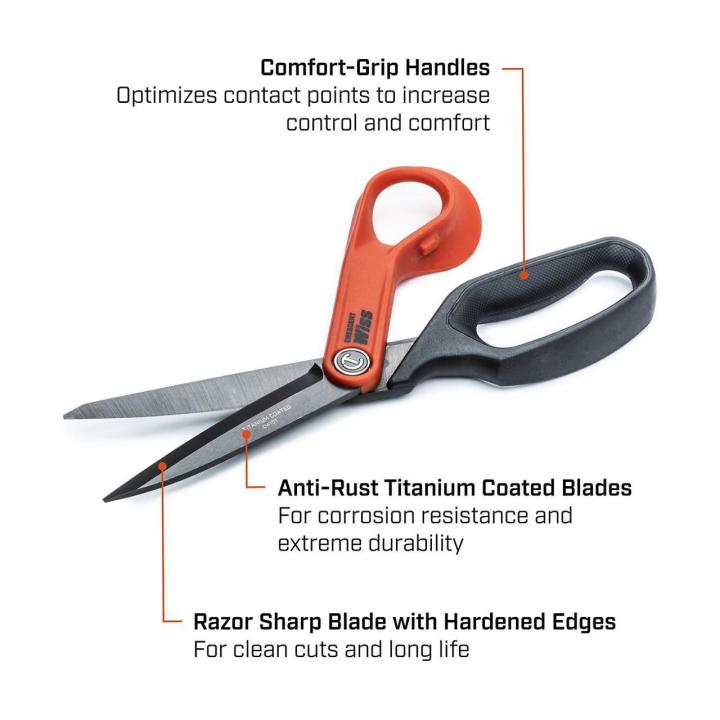 Crescent 10-in. Titanium Coated Offset Right Hand Tradesman Shears (CW10T)