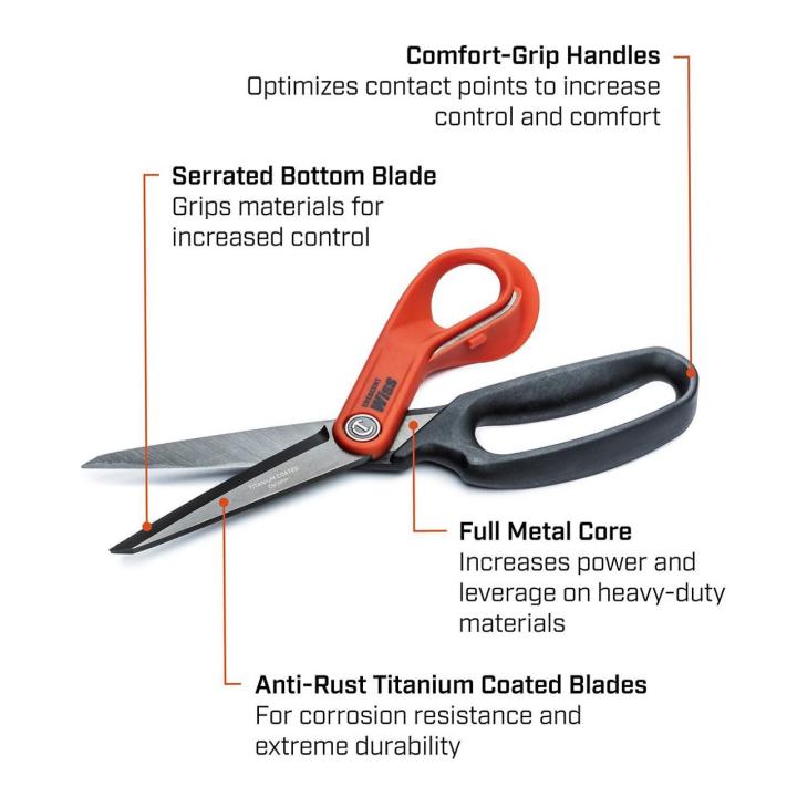 Crescent 10-in. Heavy-Duty Titanium Coated Tradesman Shears (CW10TM)