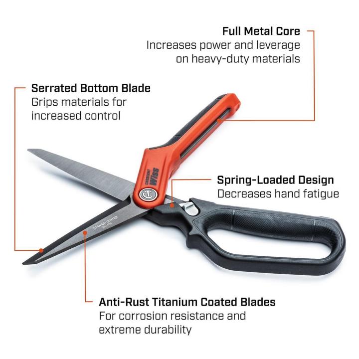Crescent 11-in. Heavy-Duty Titanium Coated Single Ring Tradesman Shears (CW11TM)