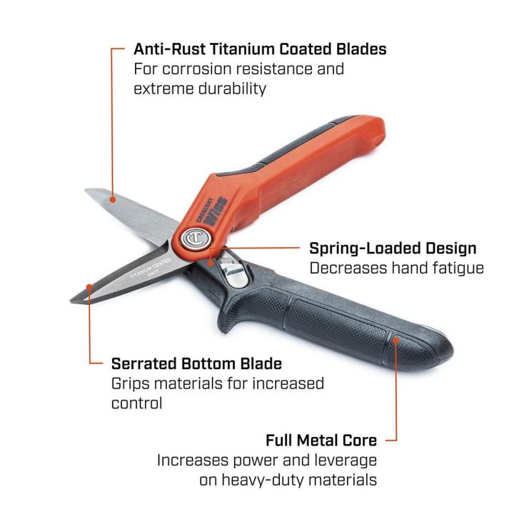 Crescent 7-1/2-in. Titanium Coated Tradesman Utility Shears (CW7T)