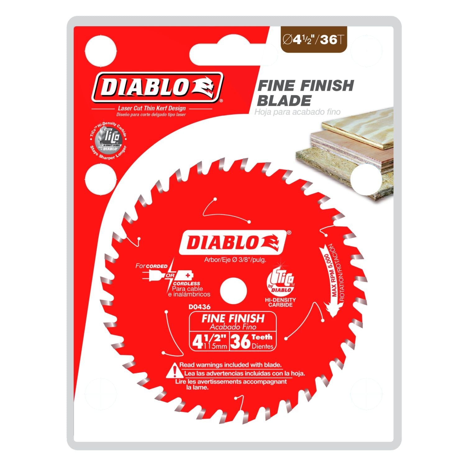 Diablo D0436X 4-1/2 in. 36-Tooth  Fine Finish Saw Blade