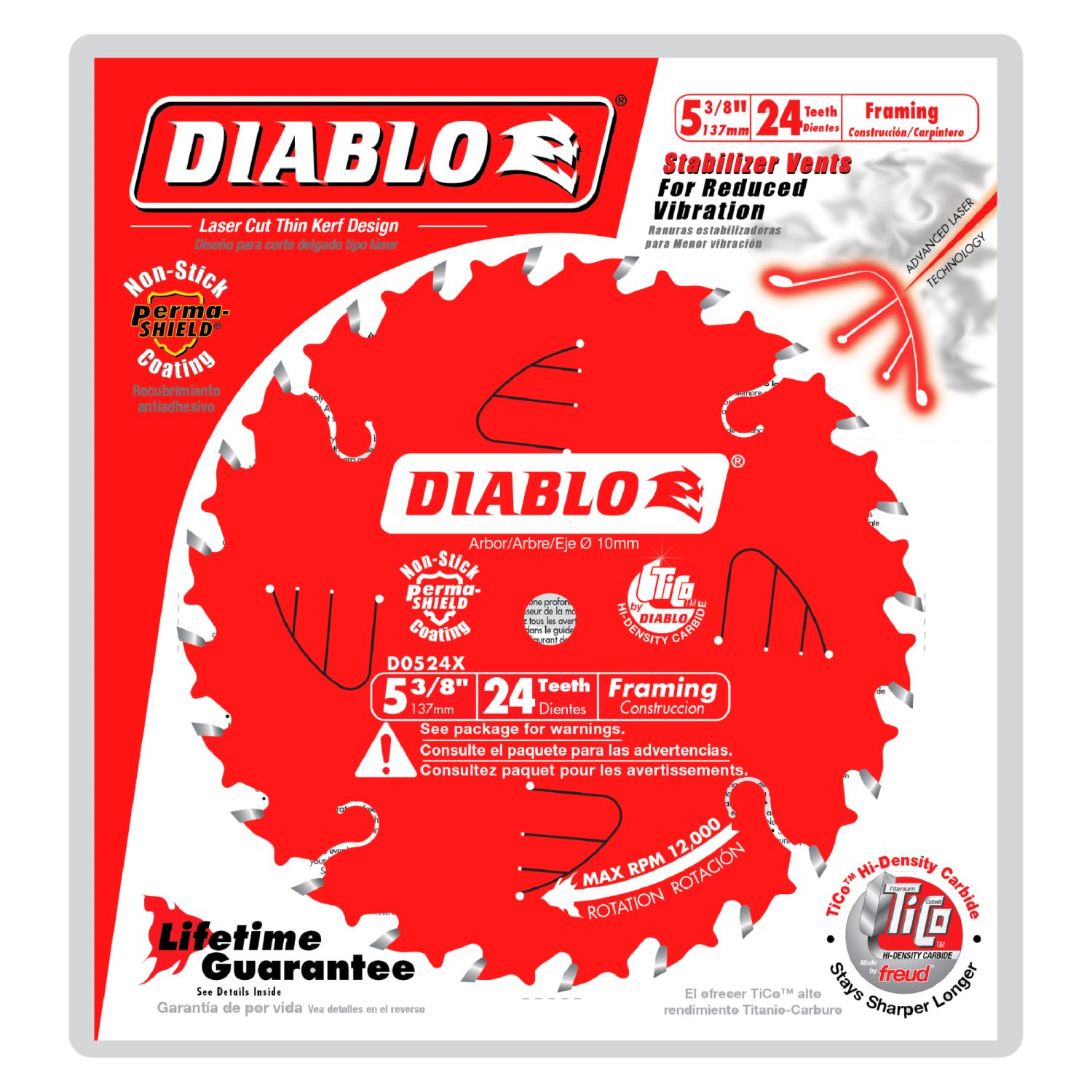 Diablo D0524X 5-3/8 in. x 24-Tooth  Framing Trim Saw Blade