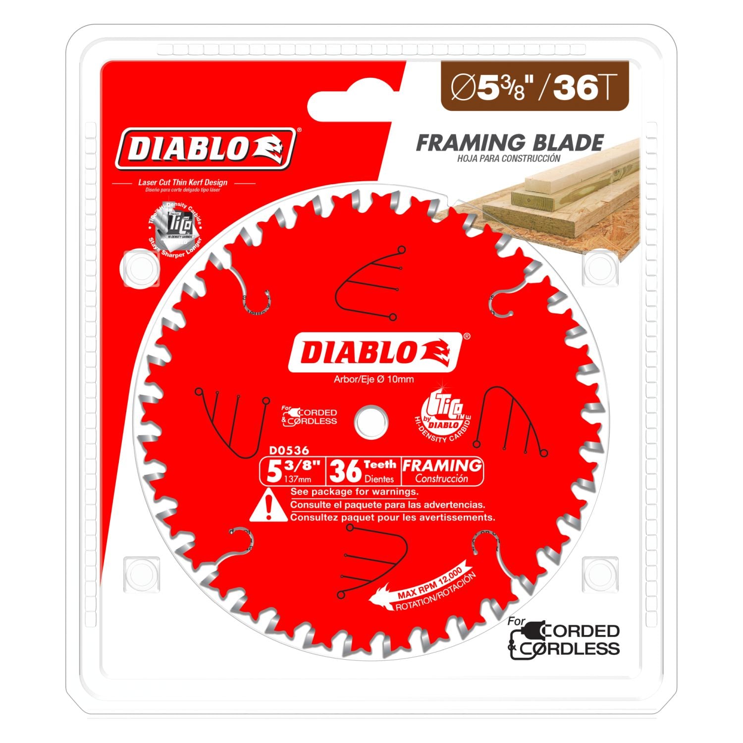Diablo D0536X 5-3/8 in. x 36-Tooth  Finish Trim Saw Blade