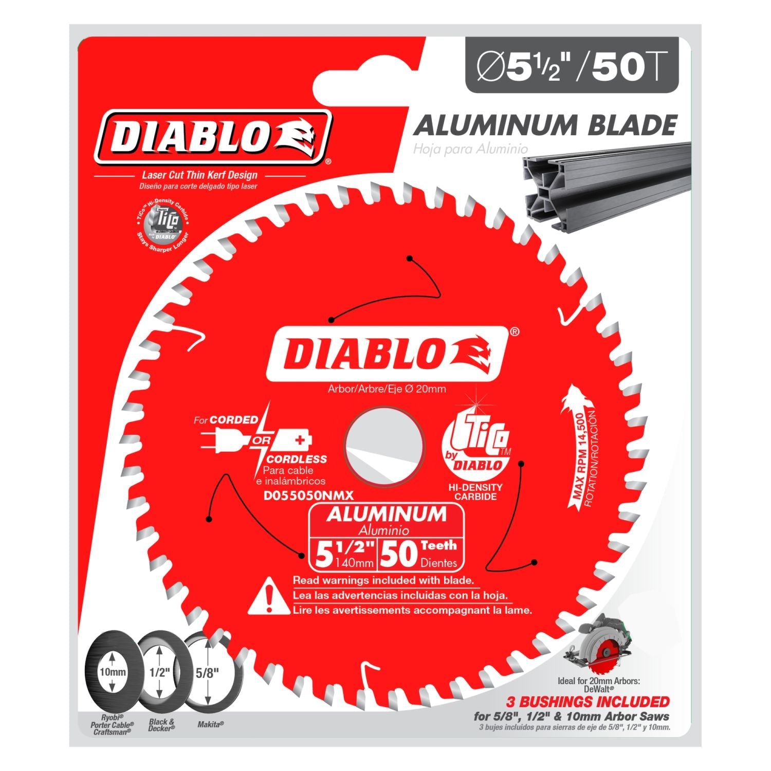 Diablo D055050NMX 5-1/2 in. x 50-Tooth  Aluminum Cutting Saw Blade