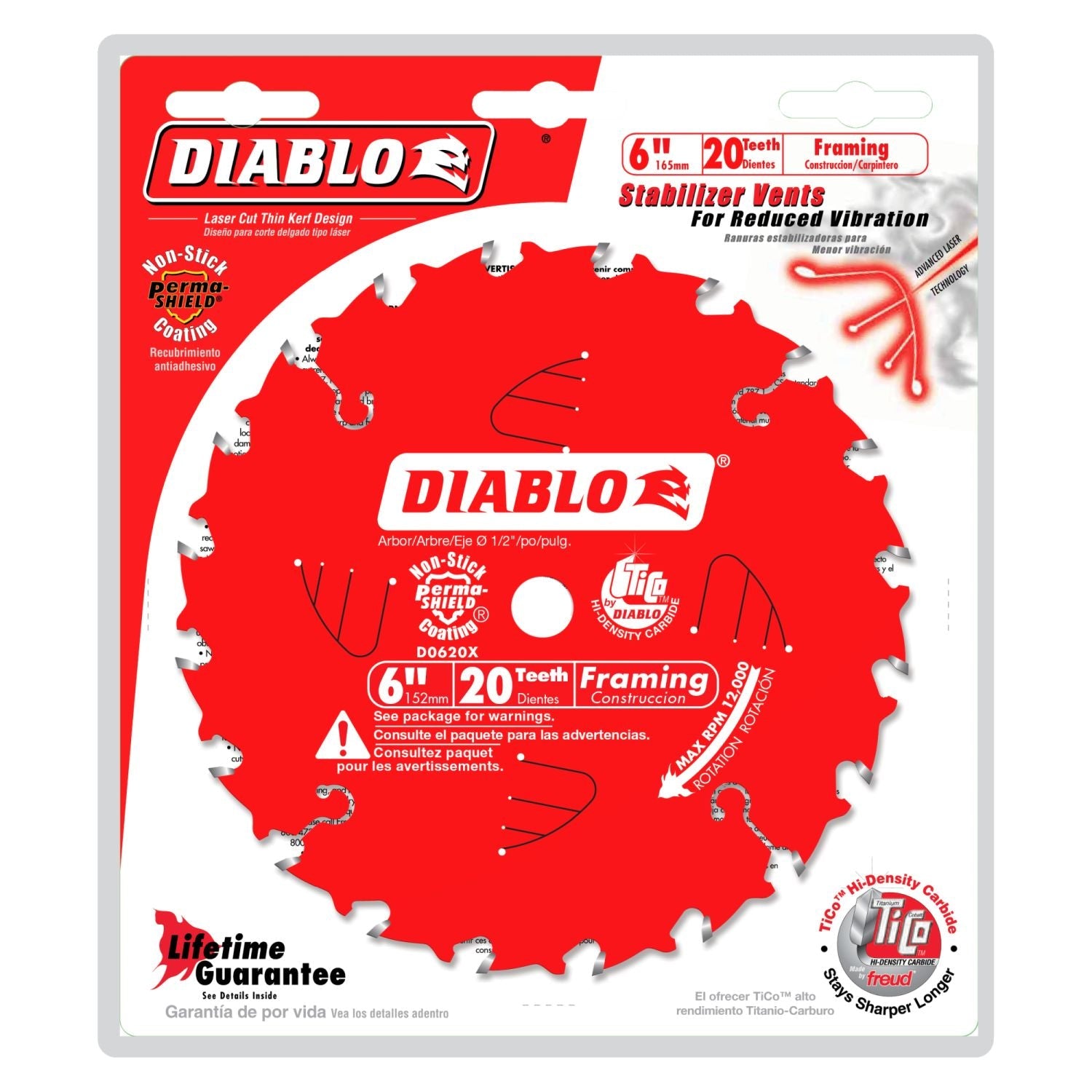 Diablo D0620X 6 in. x 20-Tooth  Framing Saw Blade for Porter Cable Saw Boss