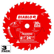 Diablo D0624X3 6-1/2 in. x 24 Tooth Framing Saw Blades for Wood (3-Pack)