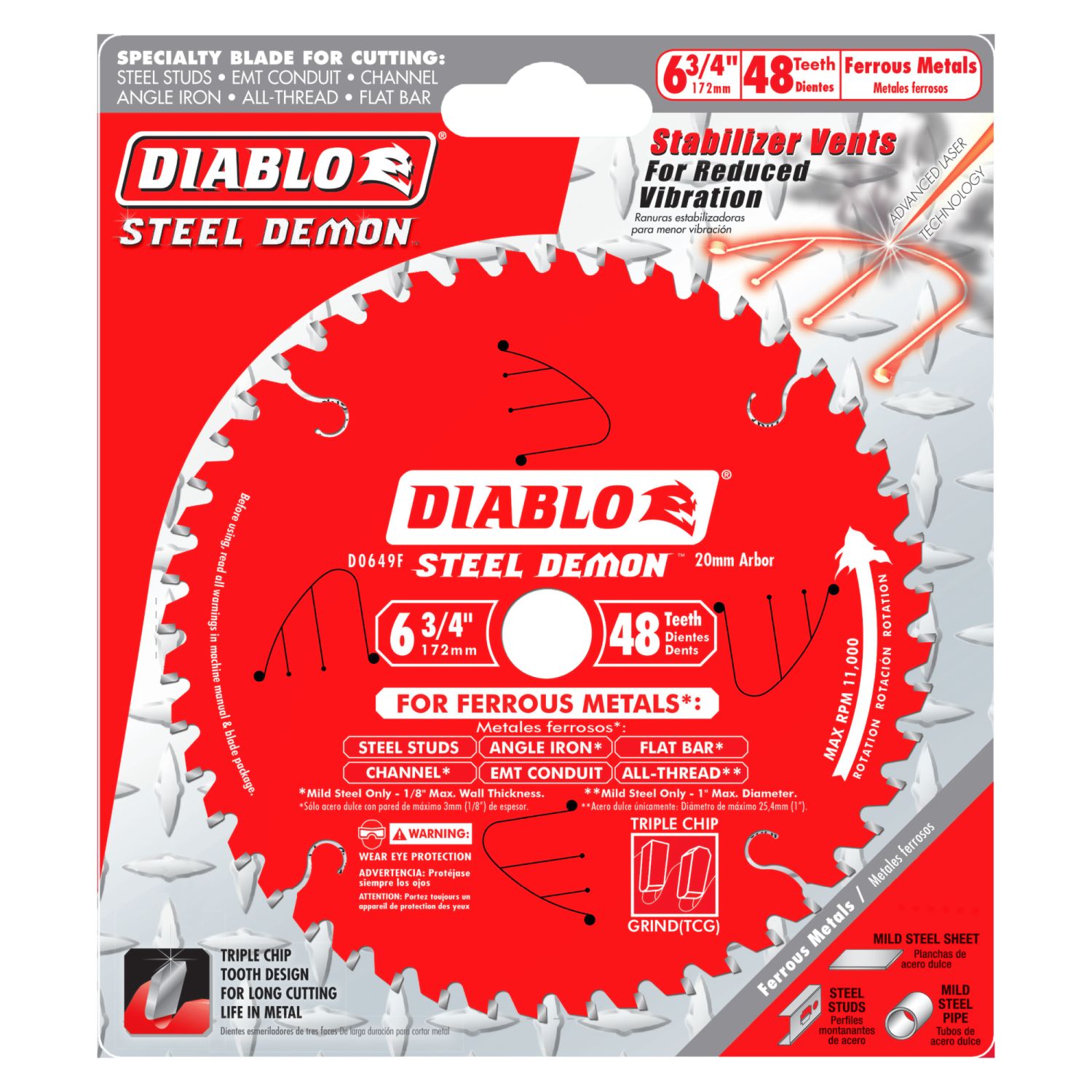 Diablo D0649F 6-3/4 in. x 48-Tooth  Steel Demon Metal Cutting Saw Blade