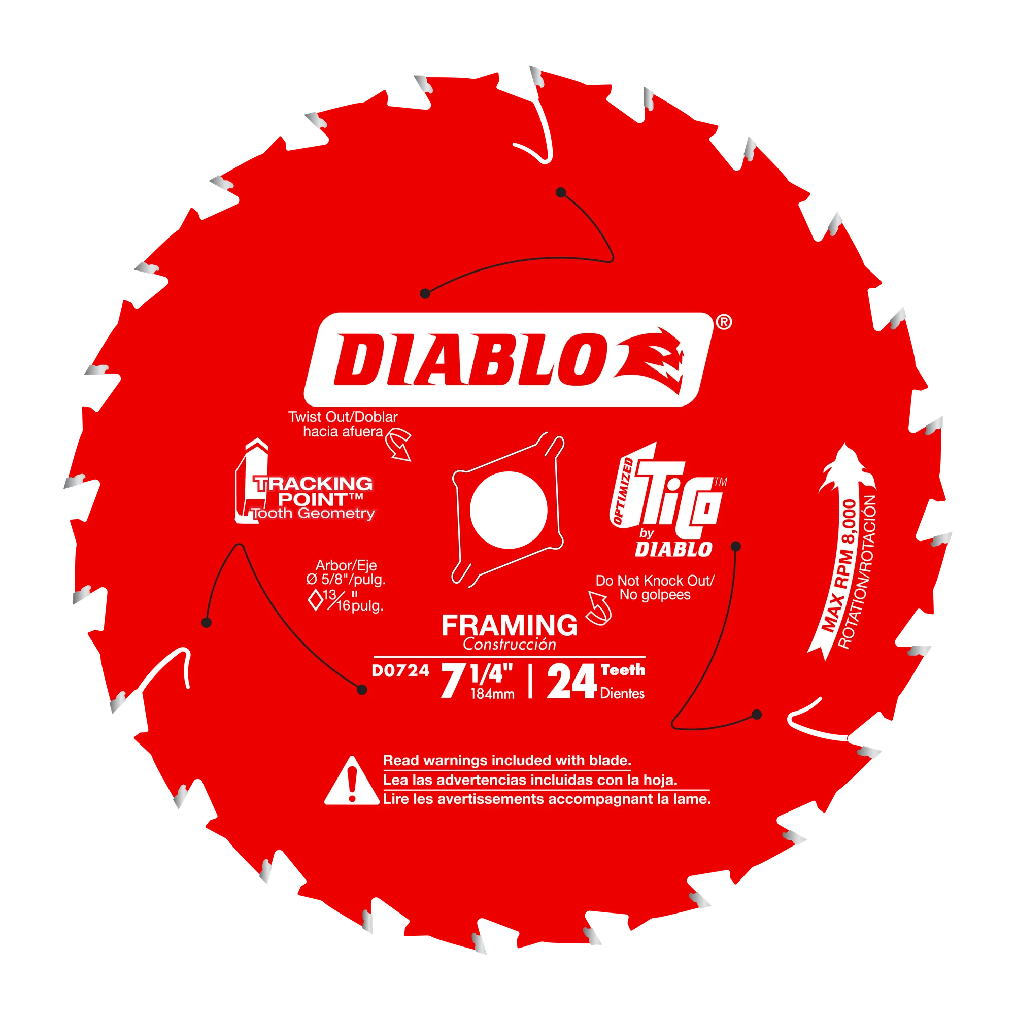 Diablo D0724A 7-1/4 in. x 24-Tooth  Framing Saw Blade