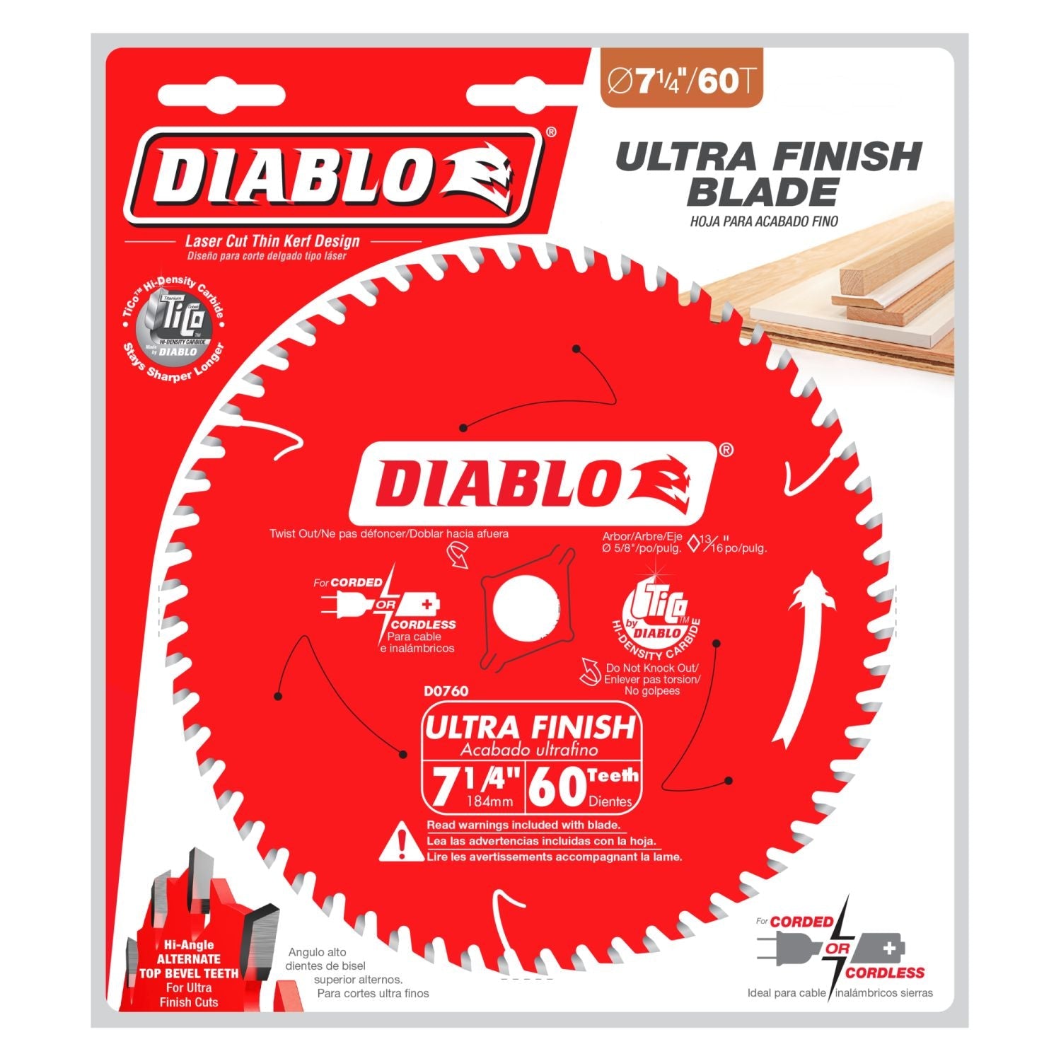 Diablo D0760A 7-1/4 in. x 60-Tooth  Ultra Finish Saw Blade