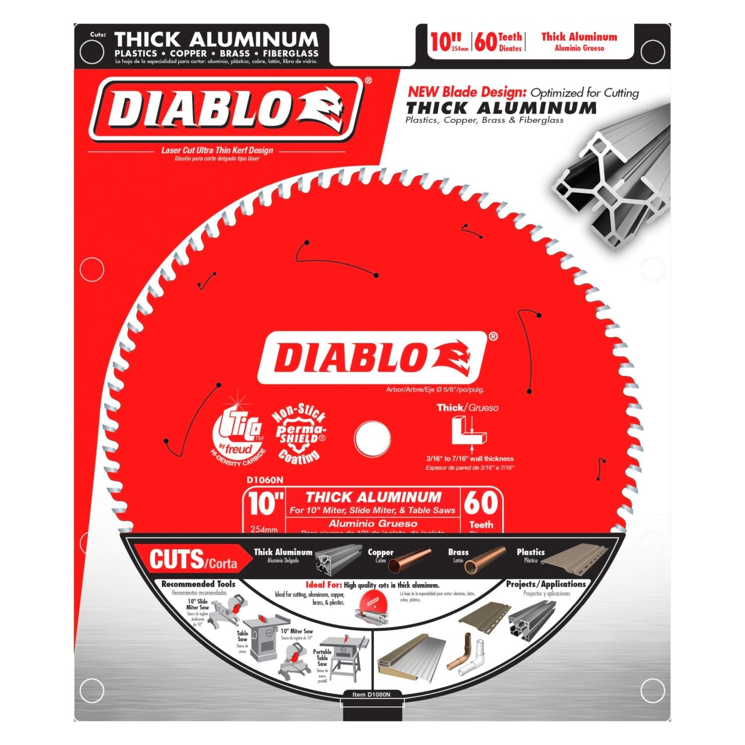 Diablo D1060N 10 in. x 60-Tooth  Thick Aluminum Cutting Saw Blade