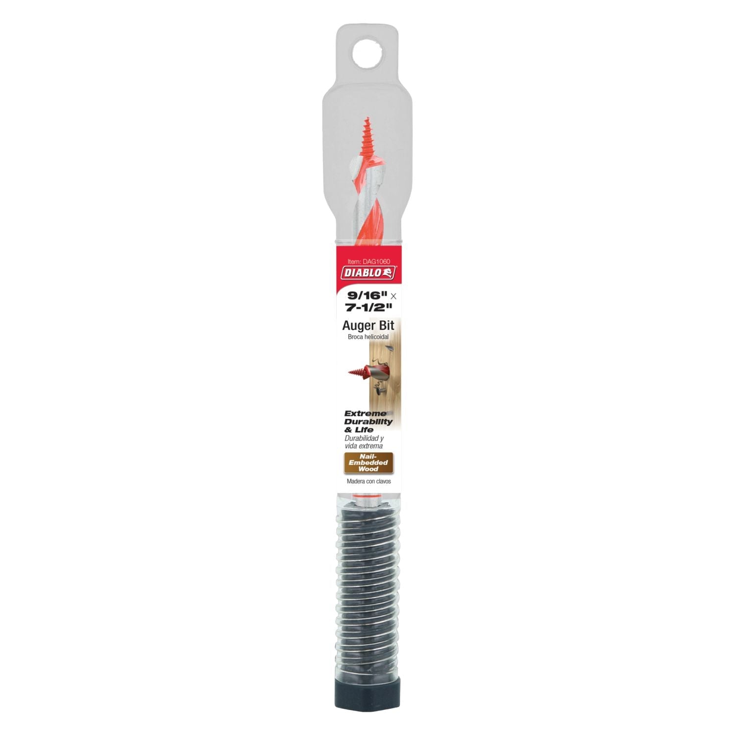 Diablo DAG1060 9/16 Inch x 7-1/2 Inch Auger Bit