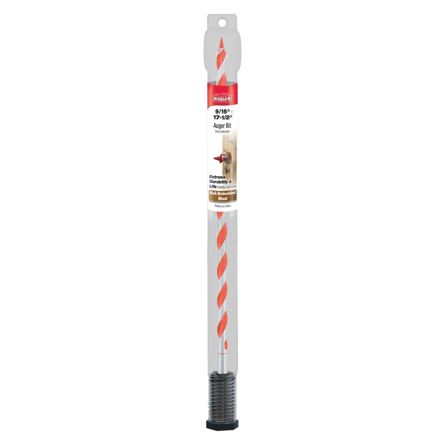 Diablo DAG3040 9/16 Inch x 17-1/2 Inch Auger Bit