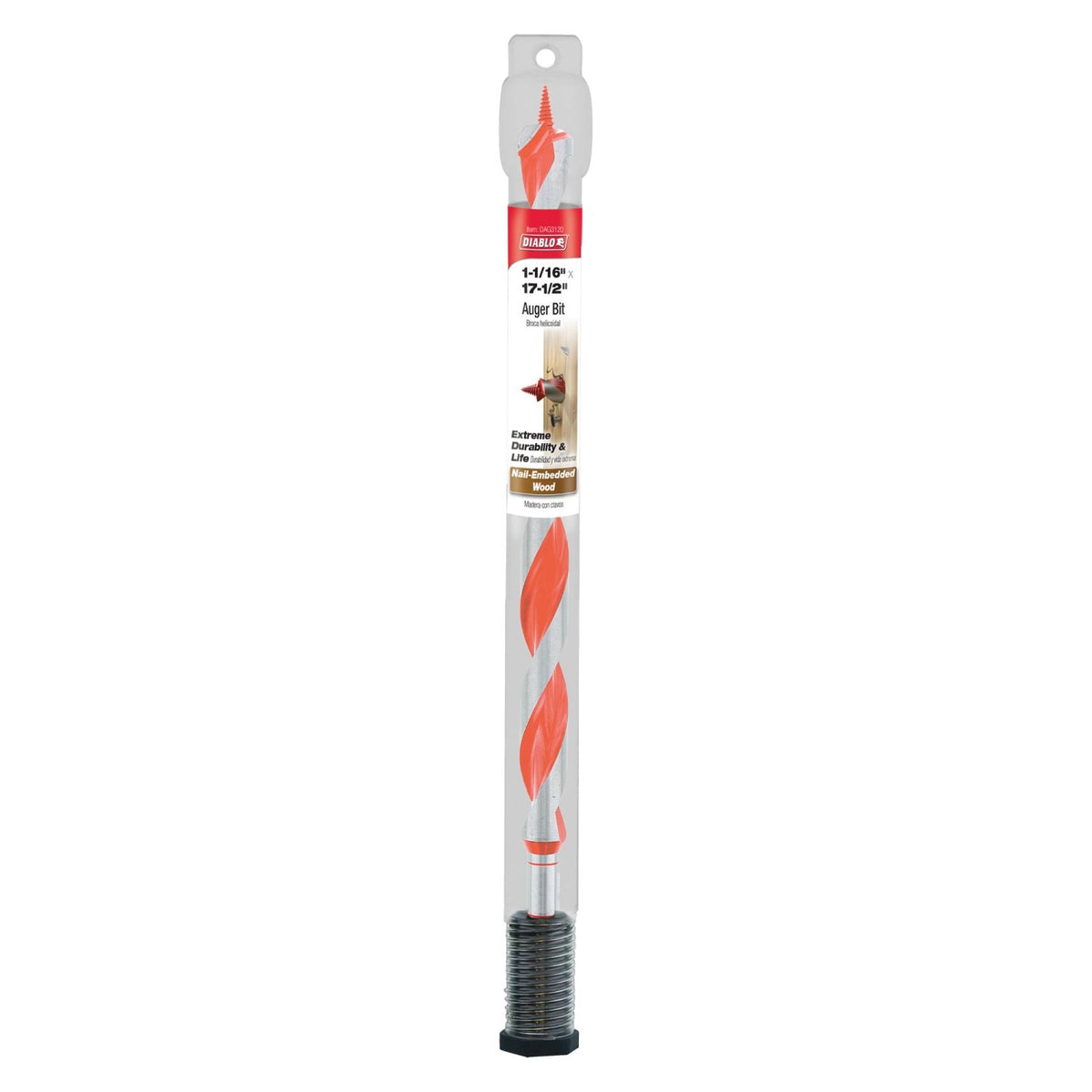 Diablo DAG3120 1-1/16 Inch x 17-1/2 Inch Auger Bit
