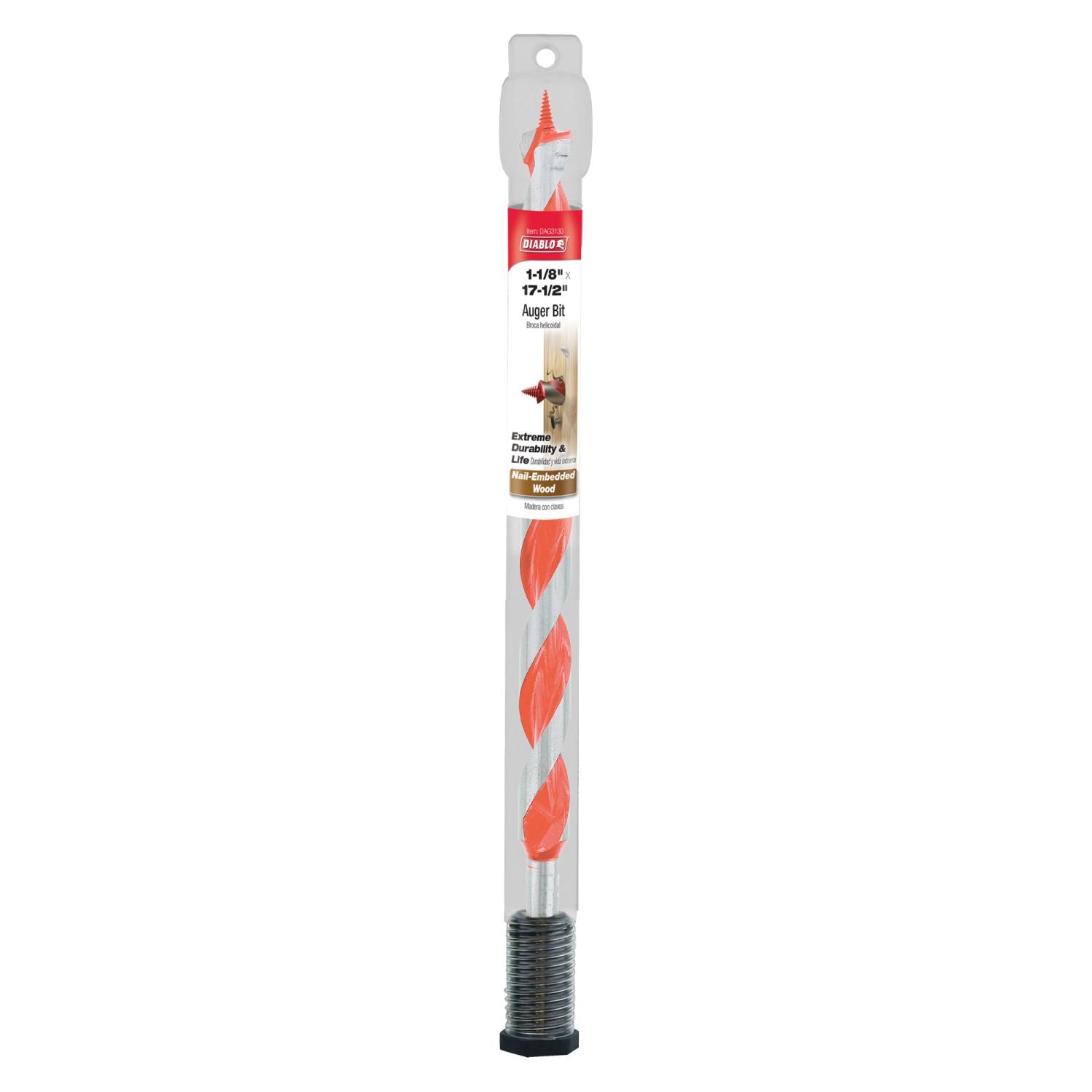 Diablo DAG3130 1-1/8 Inch x 17-1/2 Inch Auger Bit