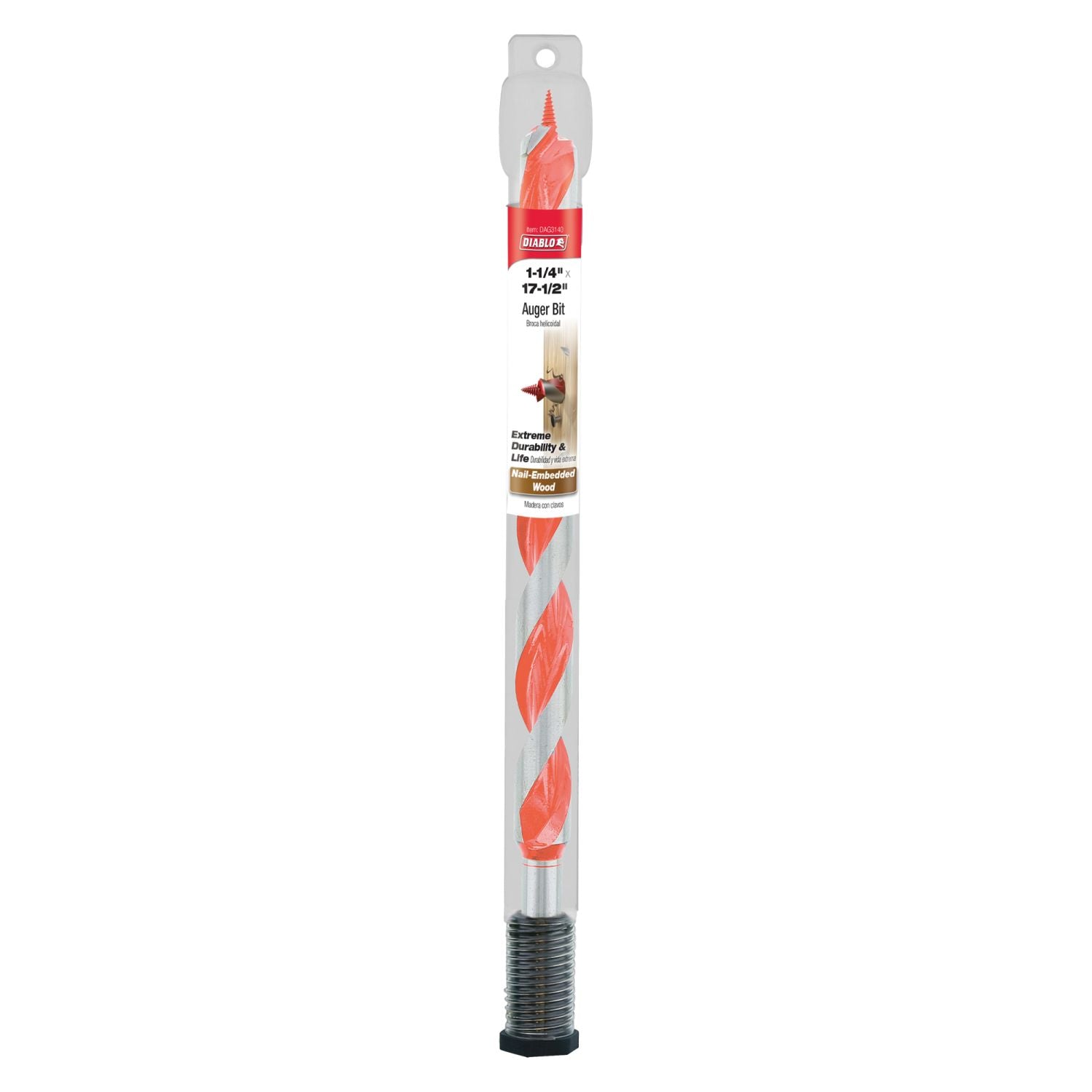 Diablo DAG3140 1-1/4 Inch x 17-1/2 Inch Auger Bit
