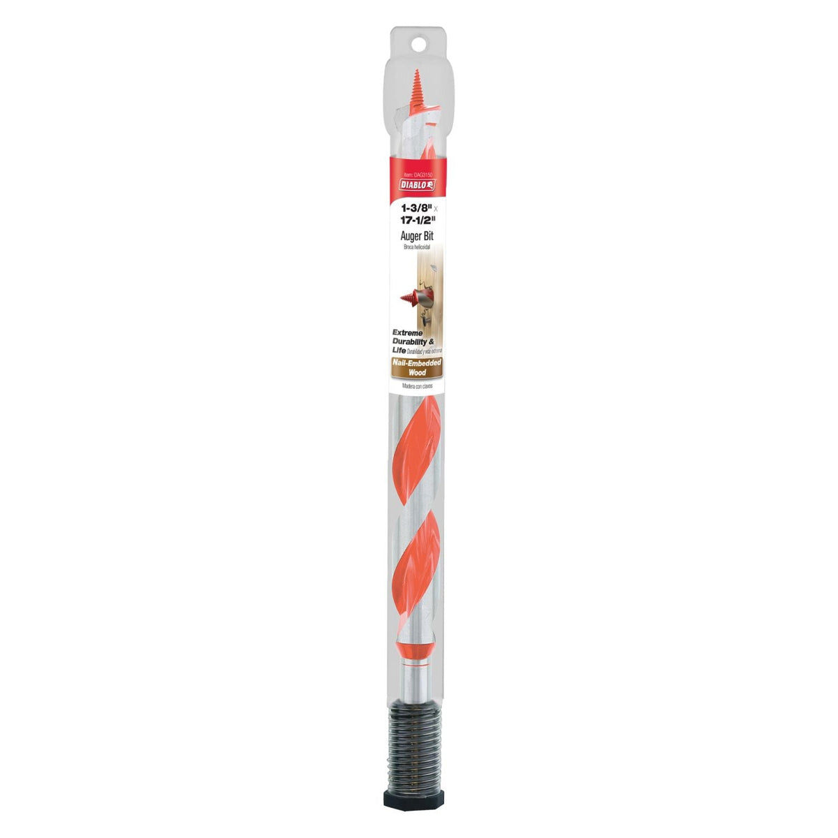Diablo DAG3150 1-3/8 Inch x 17-1/2 Inch Auger Bit