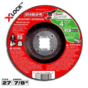 Diablo DBX045250701C 4-1/2 Inch Type 27 Masonry Grinding Disc for X-Lock and All Grinders