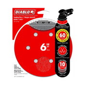 Diablo DCD060060H10G 6" Sandpaper Hook & Loop, 60 Grit, 10-Pack