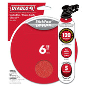 Diablo DCD060120P05G 6 Inch ROS Disc StickFast 120 Grit , 5-Pack
