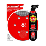 Diablo DCD060220H10G 6" Sandpaper Hook & Loop, 220 Grit, 10-Pack