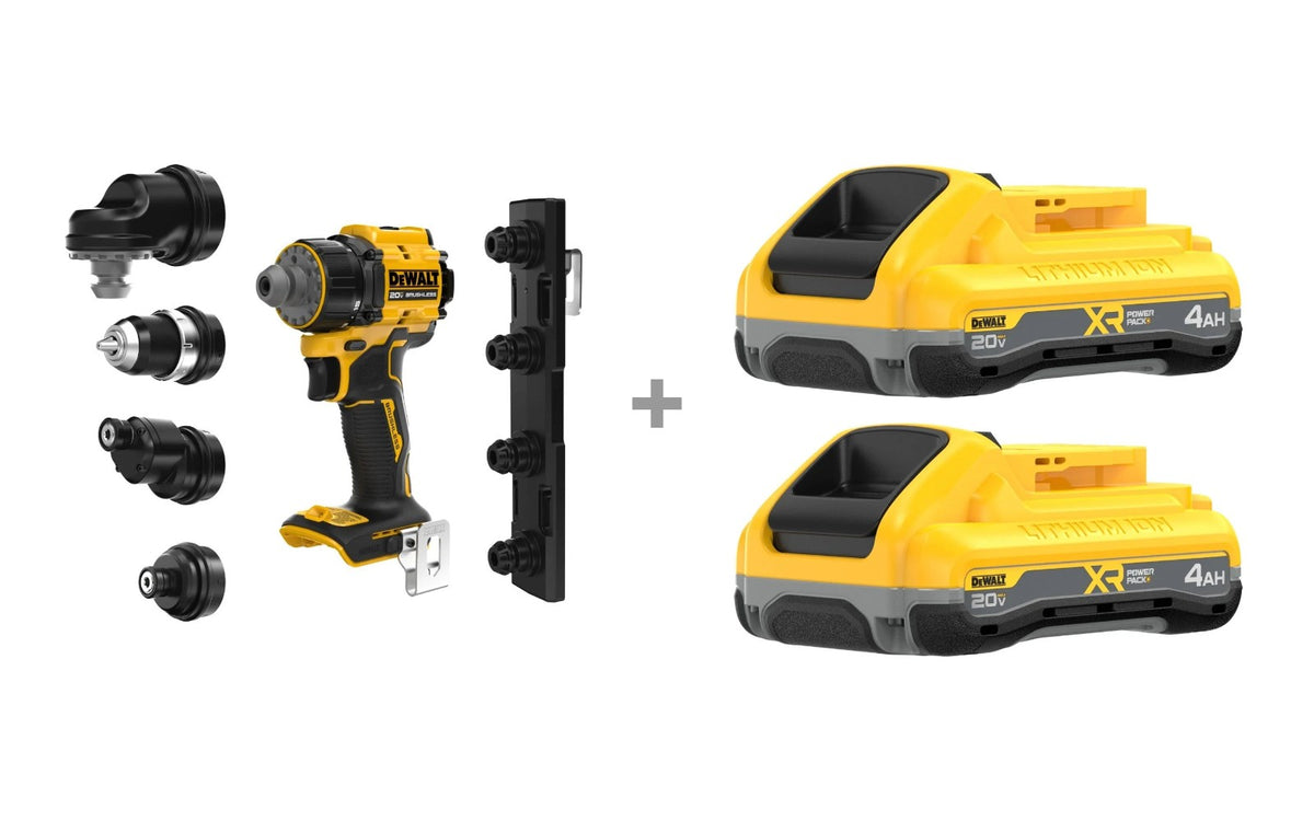 DeWALT DCD803B ATOMIC 20V MAX Multi-Head Drill/Driver with DCB2104-2 20V MAX XR POWERPACK 4.0Ah Battery 2-Pack