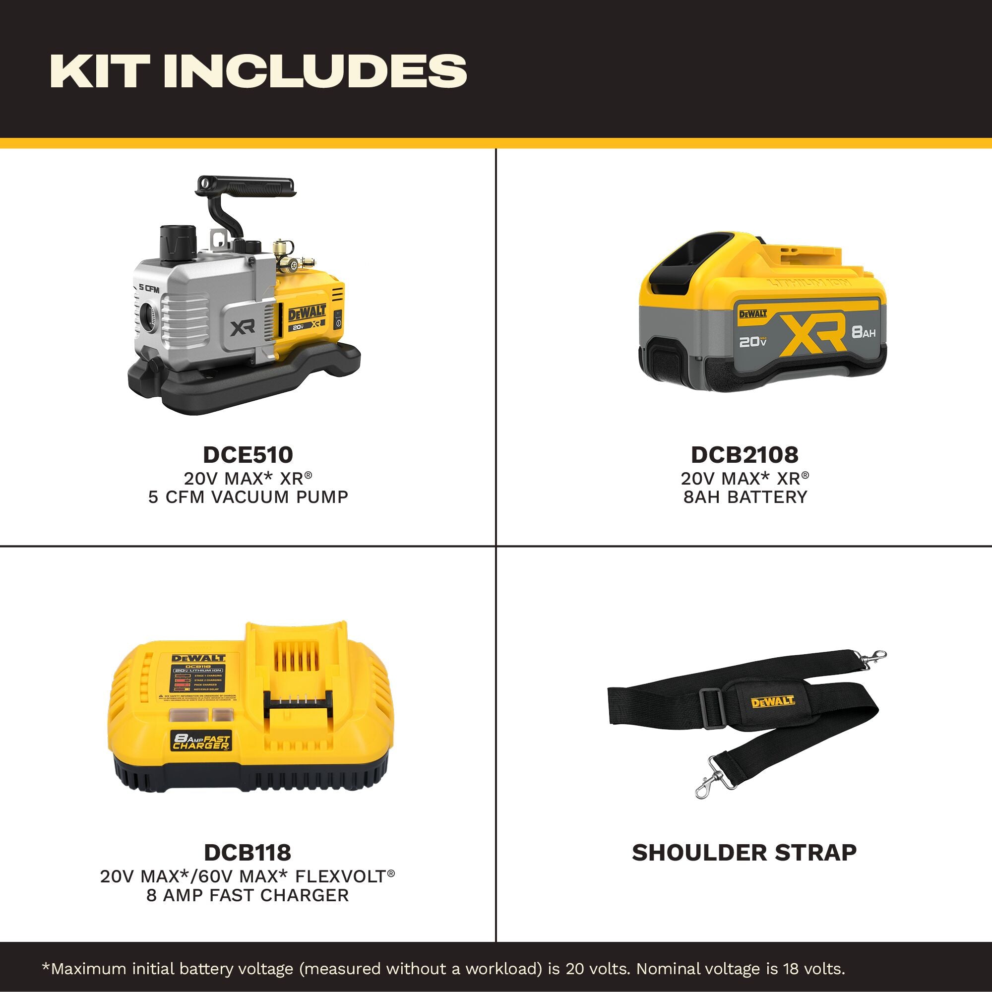 DEWALT 20V MAX XR 5-CFM Cordless Vacuum Pump, Tool Only (DCE510WW1)
