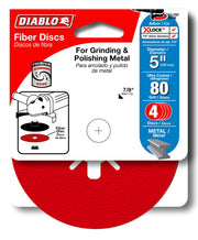 Diablo DCF050080S04G 5 Inch Fiber Disc, Aluminum Oxide, 80 Grit , 4-Pack