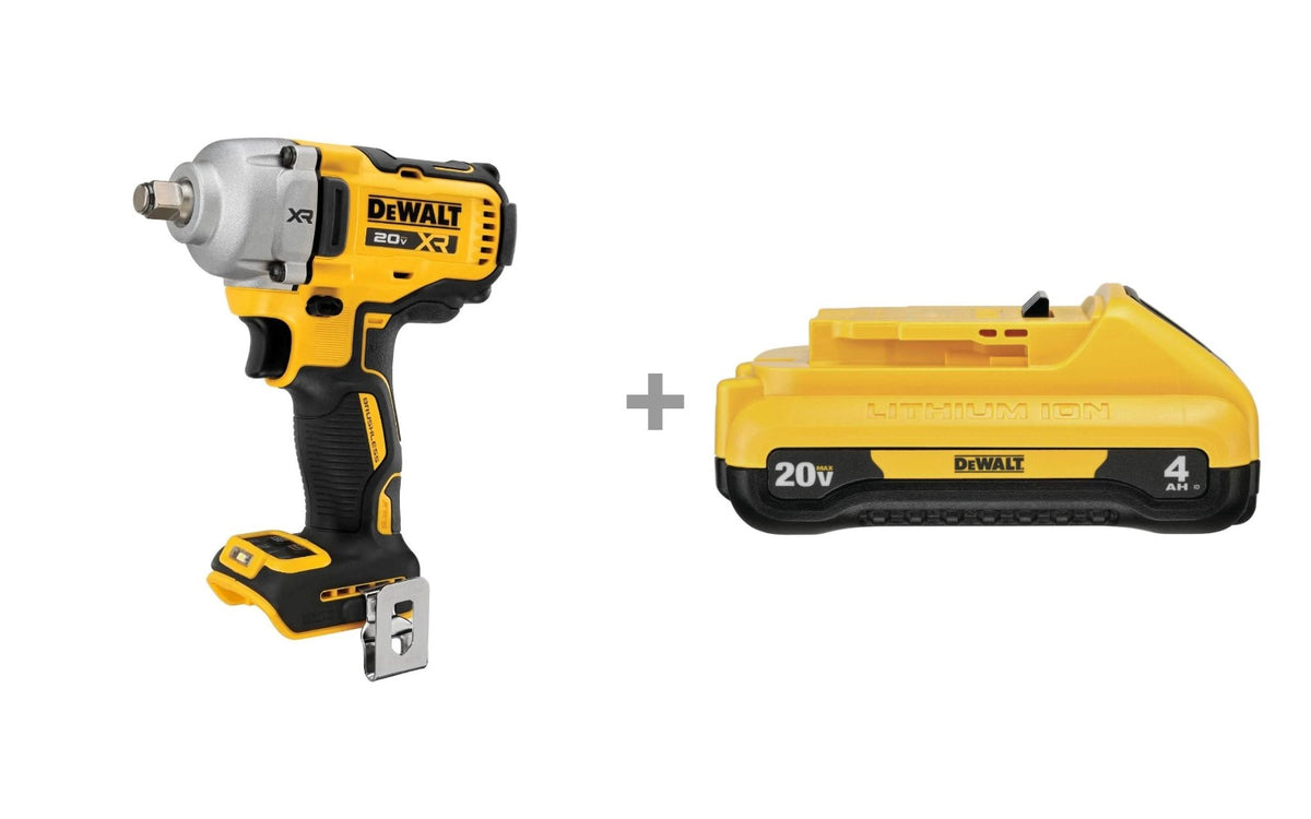 DeWALT DCF891B 1/2 in. Mid-Range Impact Wrench with DCB240 20V MAX 4.0Ah Compact Battery