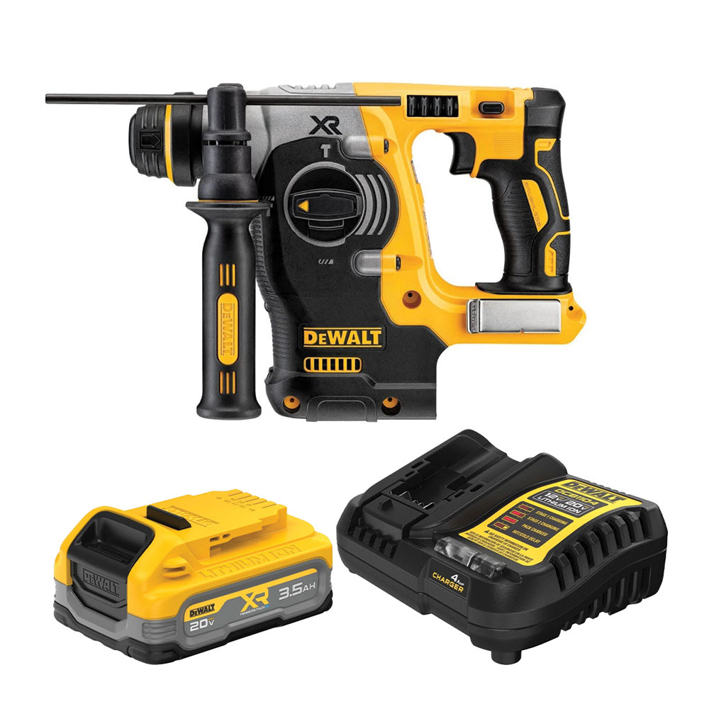DeWalt DCH273B 20V MAX Li-Ion SDS Plus 3 Mode Rotary Hammer w/ 20V MAX XR POWERSTACK 3.5Ah Battery & Charger Starter Kit