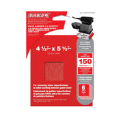 Diablo DCS045150S06G 4-1/2" x 5-1/2" Sandpaper 1/4 Sheet, 150 Grit, 6-Pack