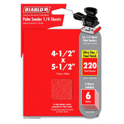 Diablo DCS045220S06G 4-1/2 Inch x 5-1/2 Inch Palm Sander 1/4 Sheet 220 Grit , 6-Pack