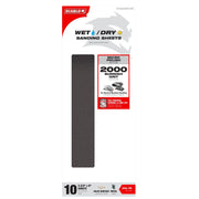 Diablo DCS323200010W Wet/Dry 1/3 Sheet (3-2/3 in x 9-inch) 2000-Grit (Micro Polish) Sanding Sheet, 10-Piece