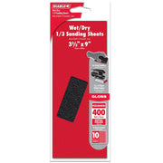 Diablo DCS323400S10W Wet/Dry 1/3 Sheet (3-2/3 in x 9-inch) 400-Grit (Polishing) Sanding Sheet, 10-Piece