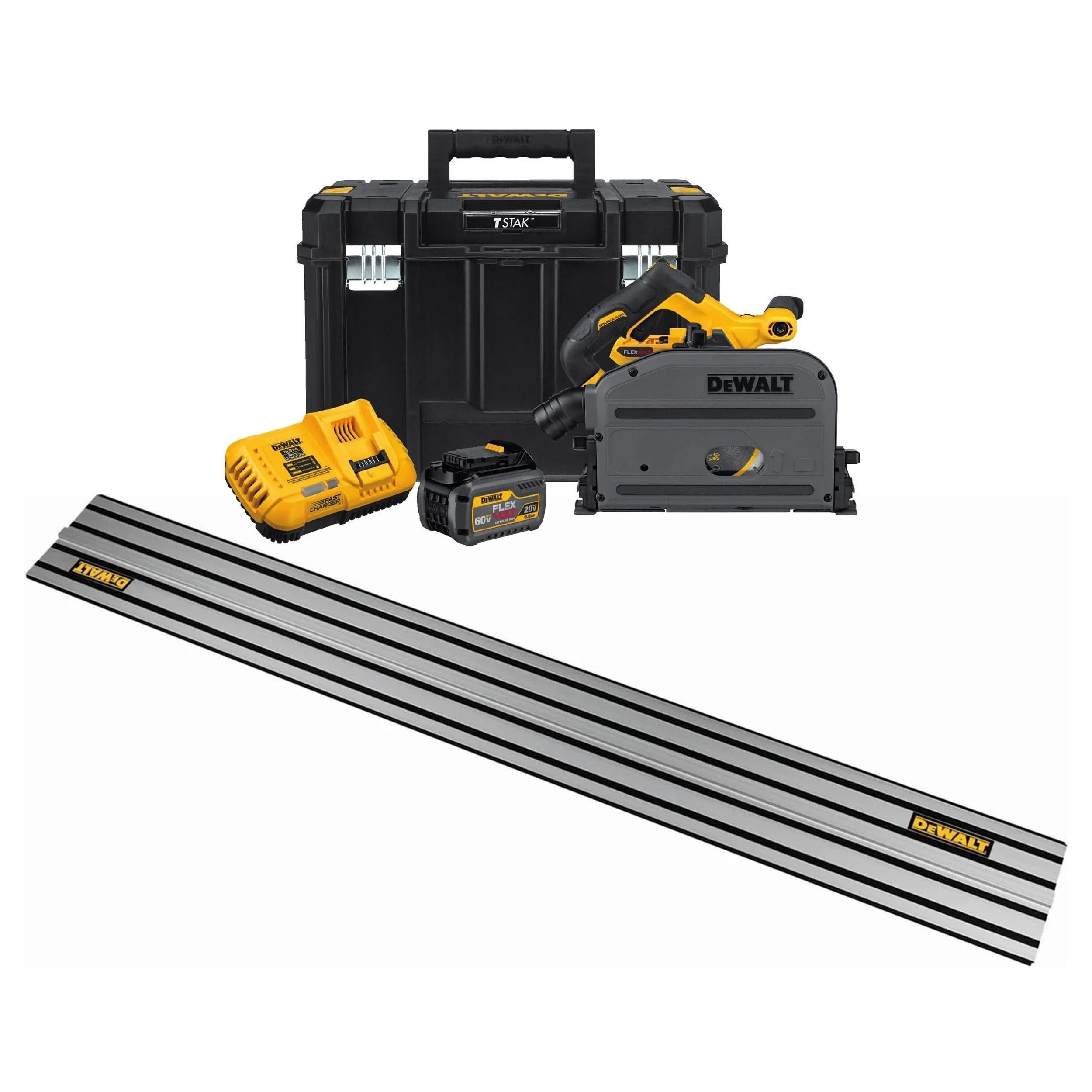 DeWalt DCS520ST1 FLEXvolt 60V MAX 6-1/2-in. Cordless Track Saw 6.0Ah Kit w/ Bonus 59-in. Rail