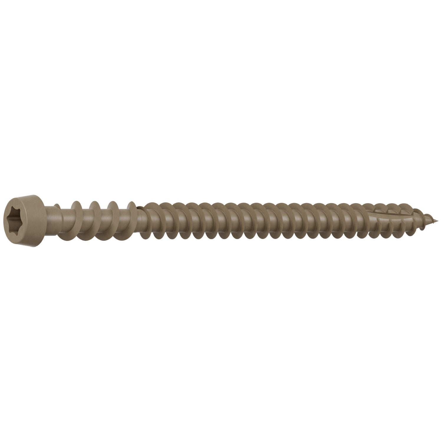 Simpson Strong-Tie DCU234BR05R350 Deck-Drive DCU COMPOSITE Screw,  #10 x 2-3/4-in. T20, Quik Guard, Brown 05, 350-Pack