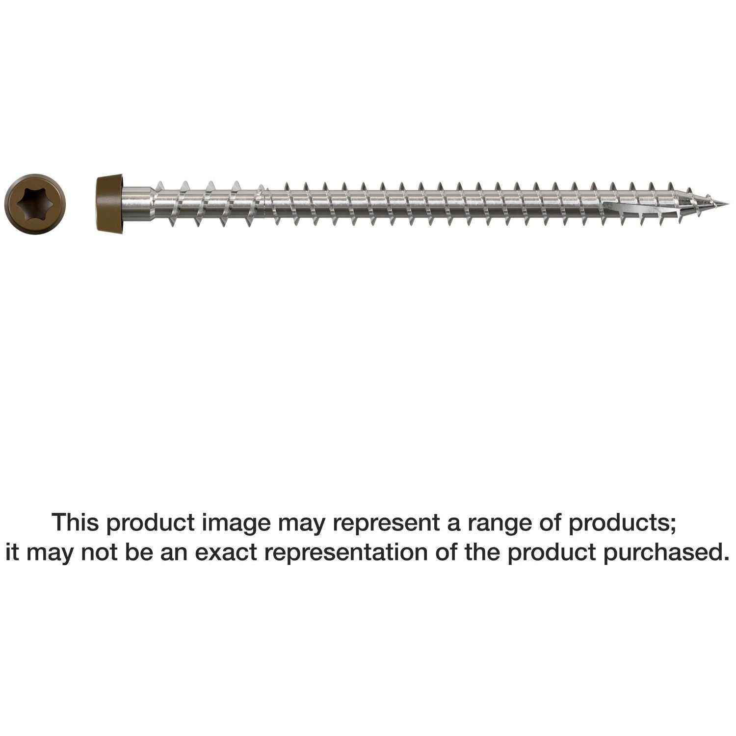 Simpson Strong-Tie DCU234S316BR01 Deck-Drive DCU COMPOSITE Screw (Collated),  #10 x 2-3/4-in. Type 316, Brown 01, 1000-Pack