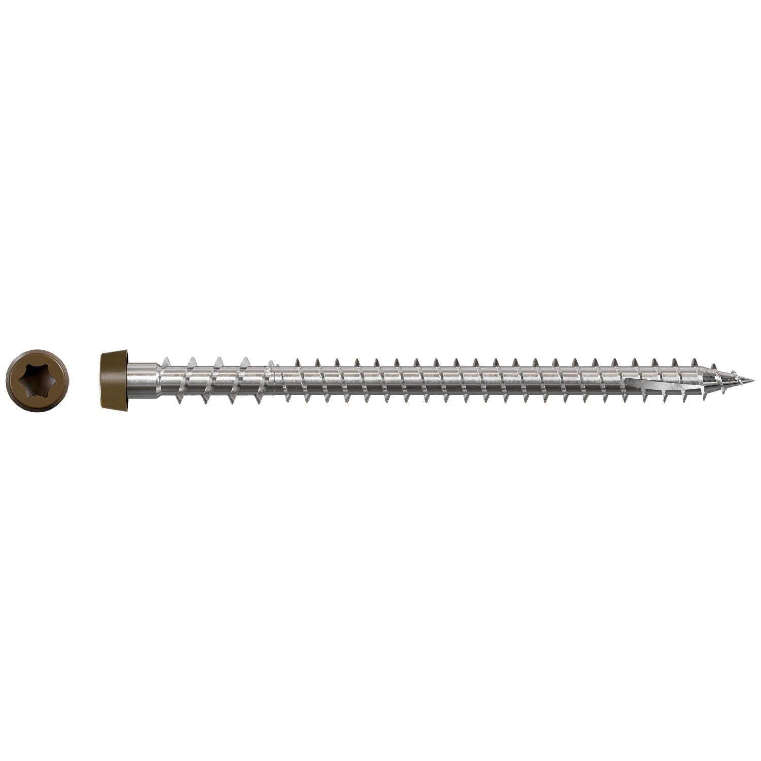 Simpson Strong-Tie DCU234S316BR01 Deck-Drive DCU COMPOSITE Screw (Collated),  #10 x 2-3/4-in. Type 316, Brown 01, 1000-Pack