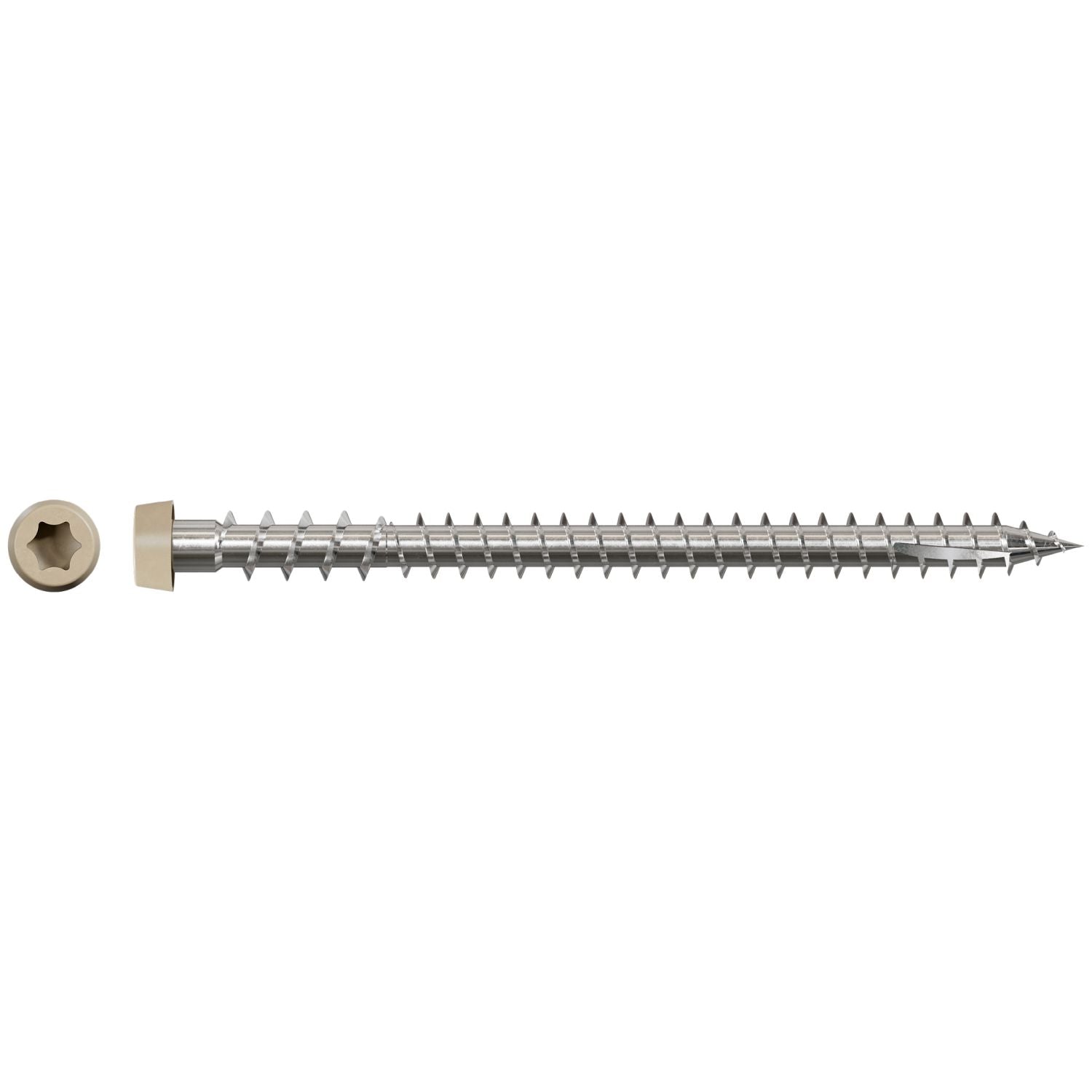 Simpson Strong-Tie Deck-Drive DCU COMPOSITE Collated Screw, #10 x 2-3/4-in. Type 316, Tan 02, 1000-Pack (DCU234S316TN02)