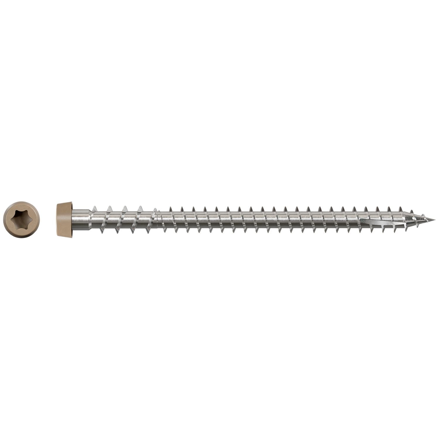 Simpson Strong-Tie DCU234S316TN Deck-Drive DCU COMPOSITE Screw (Collated),  #10 x 2-3/4-in. Type 316, Tan, 1000-Pack