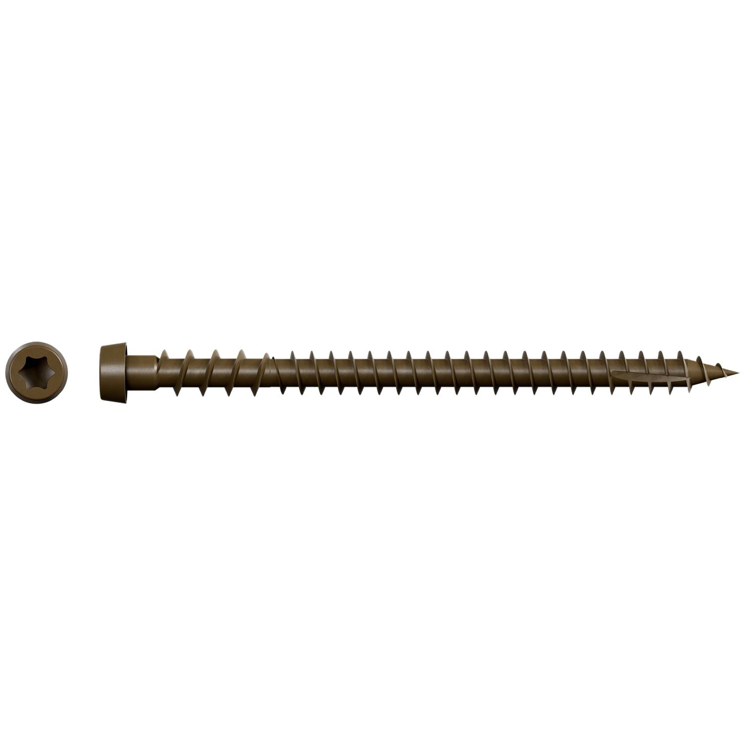 Simpson Strong-Tie Deck-Drive DCU COMPOSITE Collated Screw, #10 x 2-3/4-in. Quik Guard Brown 01, 1000-Pack (DCU234SBR01)
