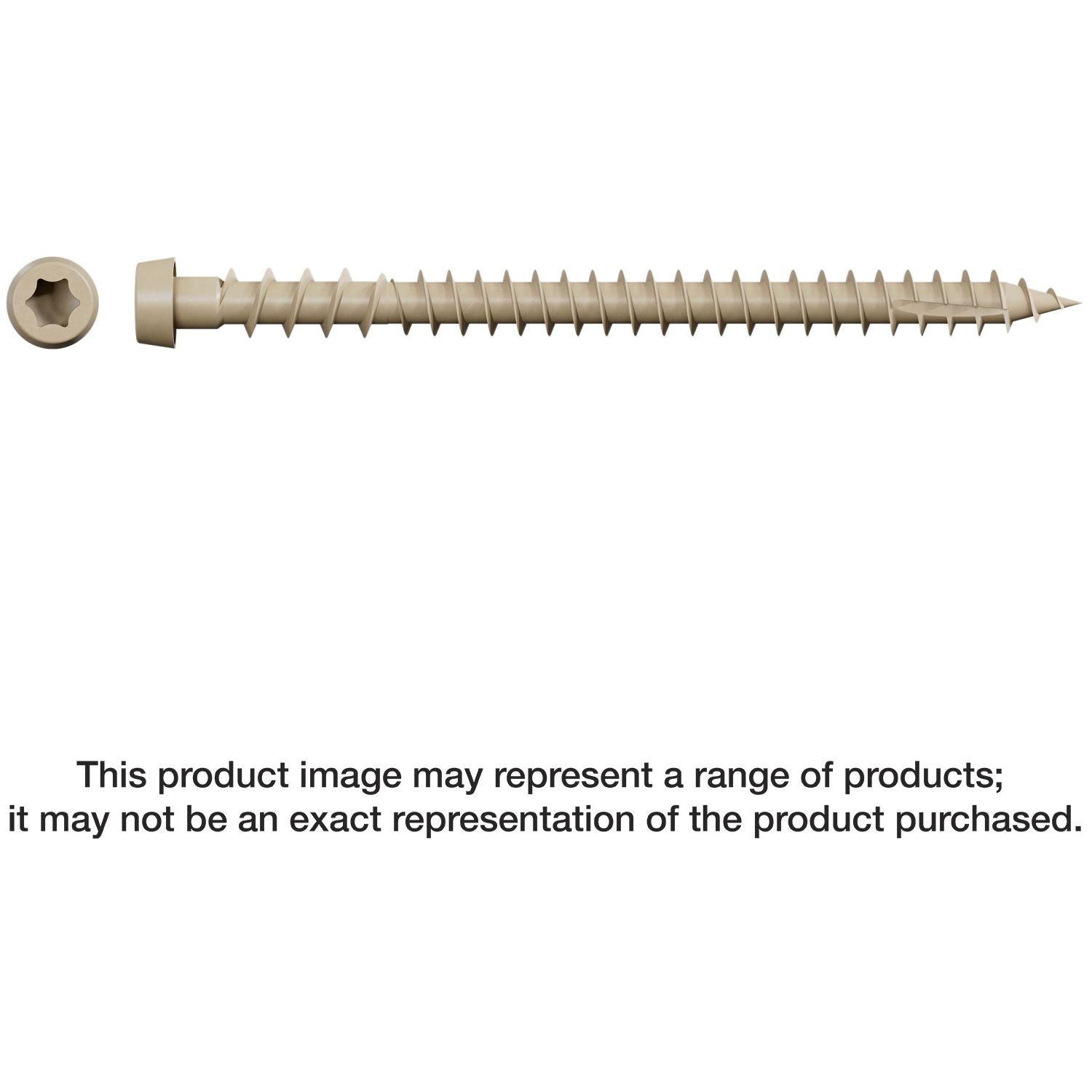 Simpson Strong-Tie DCU234STN02 Deck-Drive DCU COMPOSITE Screw (Collated),  #10 x 2-3/4-in. Quik Guard Tan 02, 1000-Pack