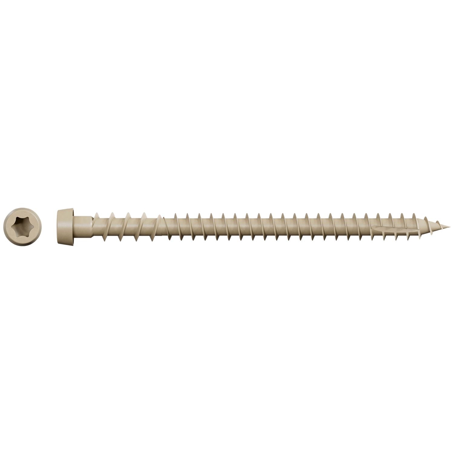 Simpson Strong-Tie DCU234STN02 Deck-Drive DCU COMPOSITE Screw (Collated),  #10 x 2-3/4-in. Quik Guard Tan 02, 1000-Pack