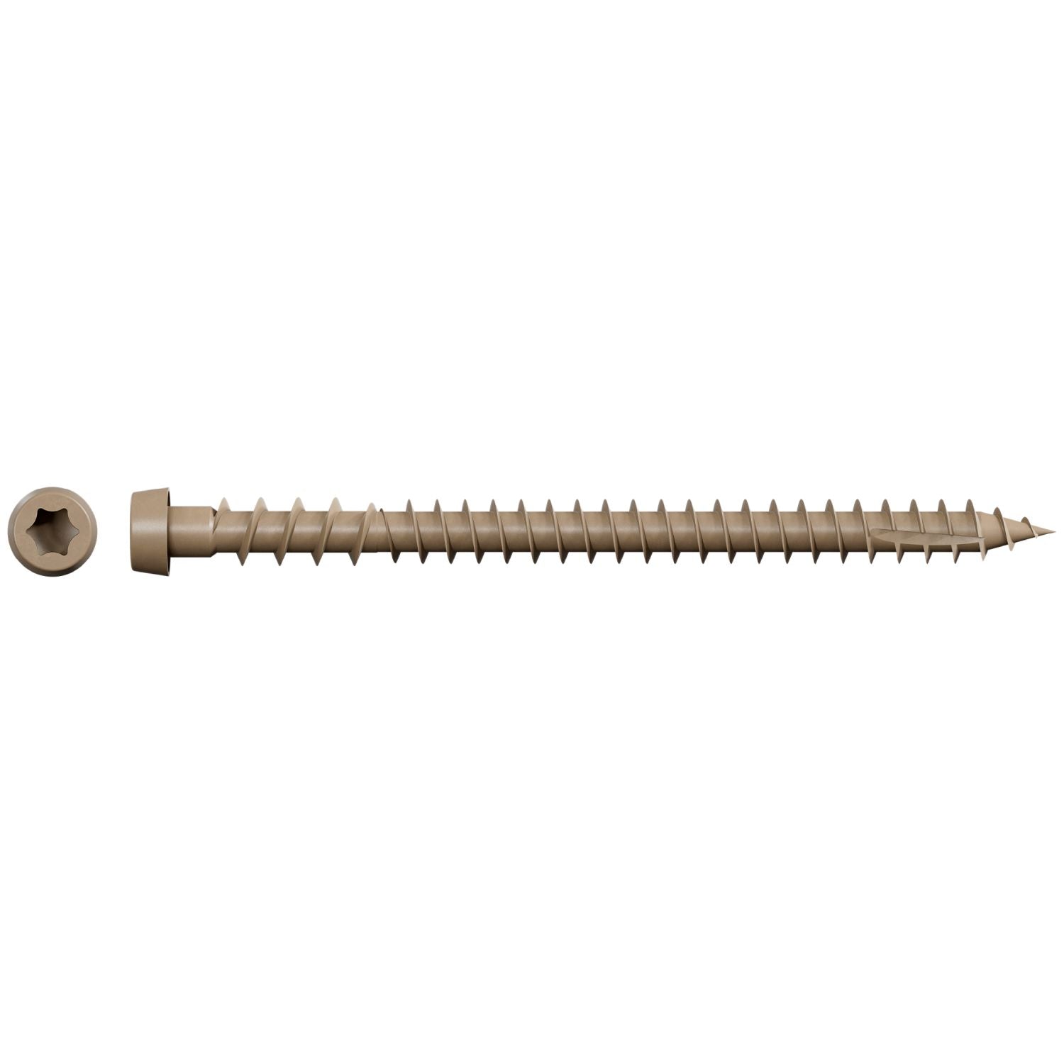 Simpson Strong-Tie Deck-Drive DCU COMPOSITE Screw, Collated), #10 x 2-3/4-in. Quik Guard Tan, 1000-Pack (DCU234STN)