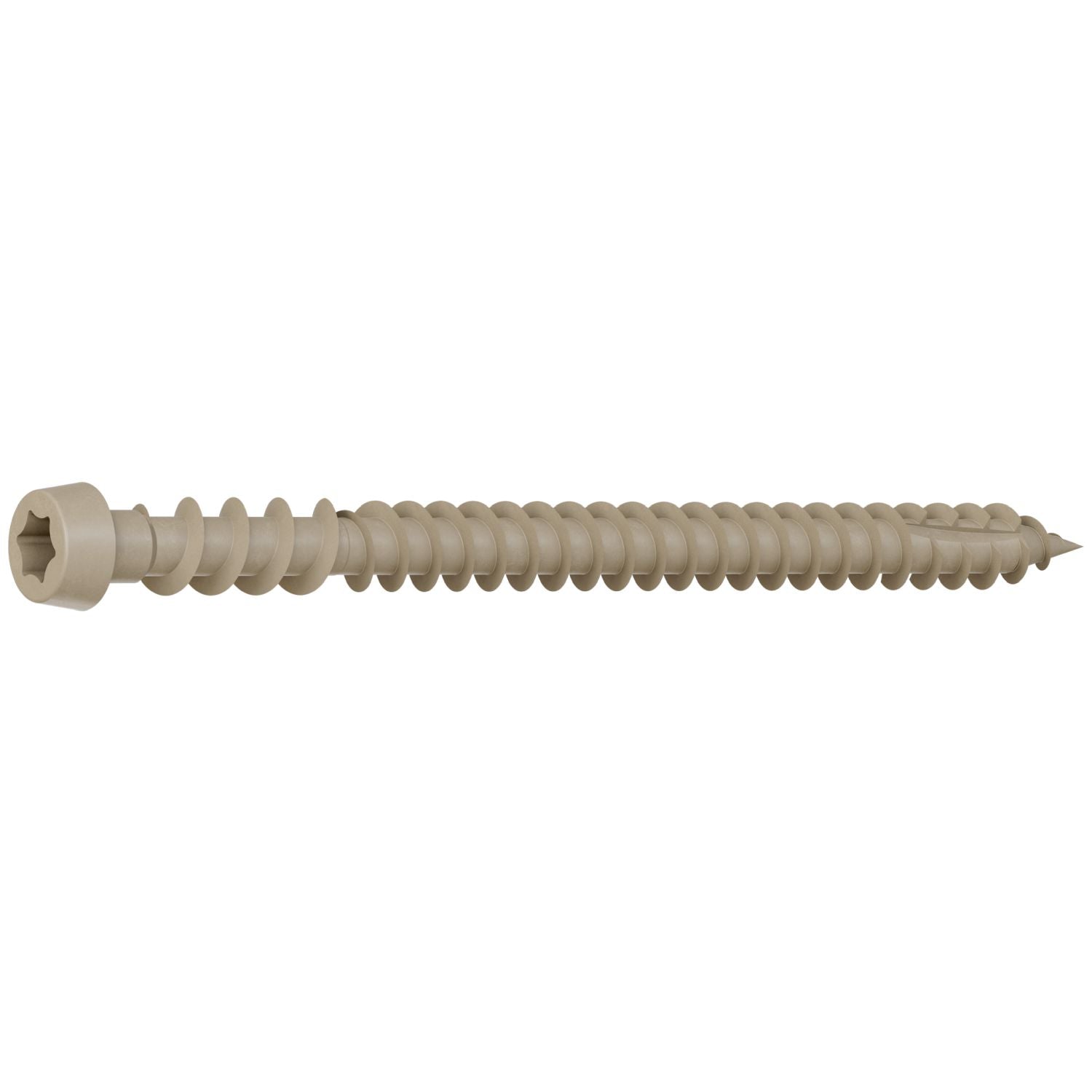 Simpson Strong-Tie DCU234TN02MB Deck-Drive DCU COMPOSITE Screw,  #10 x 2-3/4-in. T20, Quik Guard, Tan 02, 1750-Pack