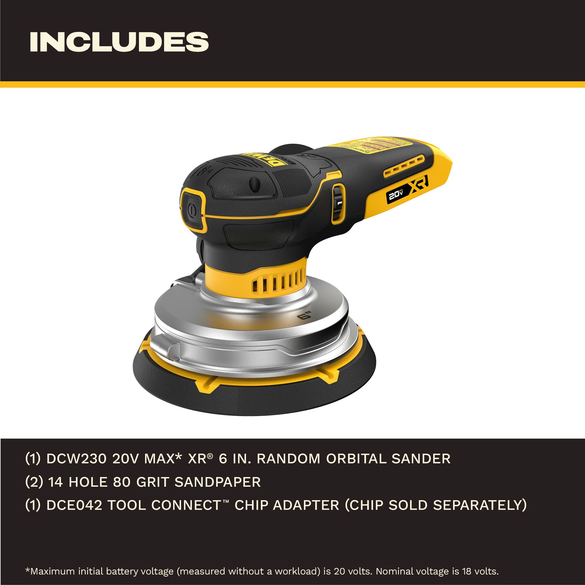 DEWALT 20V MAX XR 6-in. Random Orbital Sander, Tool Only (DCW230B
