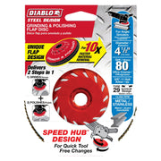 Diablo DCX045080B01F 4-1/2 Inch Steel Demon Flap Disc 80 Grit - with Speed Hub