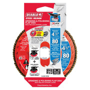Diablo DCX045080X01F 4-1/2 Inch 80-Grit Flap Disc for X-Lock and All Grinders